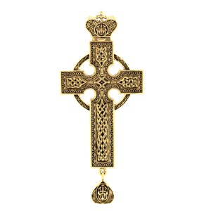 Хрест для священнослужителя латунний в позолоті без ланцюга