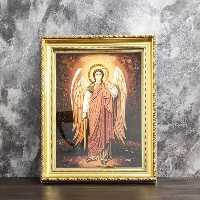 Янтарна ікона Святої Архангел Михаїл 15x20 см - вартість