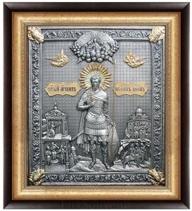 Ікона "Святий мученик Іоанн Воїн" зі срібла