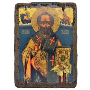 Ікона під старовину Святий Миколай з Майбутніми 30х20 см в Києві от компании Иконная лавка