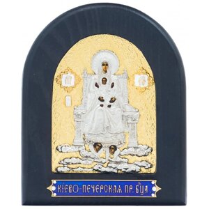 Ікона "Києво-Печерська Пресвята Богородиця" зі срібла настільна в Києві от компании Иконная лавка