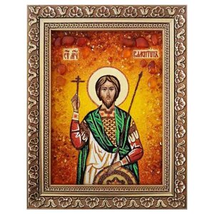Икона из янтаря "Святой мученик Валентин" 15x20 см