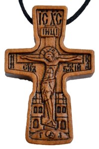 Дерев'яний хрестик "Спаси і Збережи"