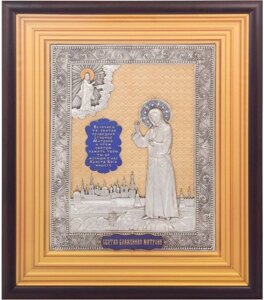 Ікона "Свята блаженна Матрона" зі срібла