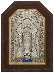 Ікона "Свята великомучениця Катерина" зі срібла з емаллю