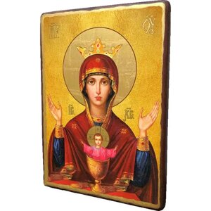 Дерев'яна ікона "Пресвята Богородиця Неупиваемая Чаша" 15x20 см в Києві от компании Магазин православных товаров