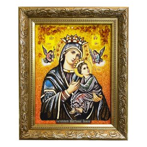 Икона из янтаря Богородица Неустанной помощи 15x20 см