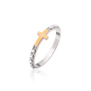 Срібний перстень з хрестом "Арес"