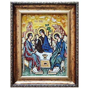 Ікона з бурштину "Свята Трійця" 15x20 см
