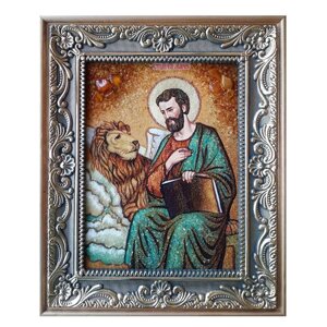 Ікона з бурштину Святий апостол і євангеліст Марк 15x20 см в Києві от компании Иконная лавка