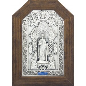 Ікона "Святий рівноапостольний князь Володимир" зі срібла з чорнінням
