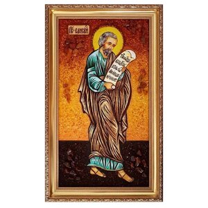 Ікона з бурштину Святий пророк Єлисей 15x20 см