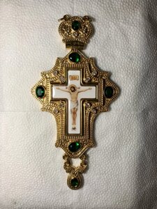 Хрест для священнослужителя з пьютера з прикрасами