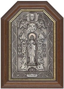 Ікона "Свята Анна" зі срібла з чорнінням в Києві от компании Иконная лавка