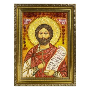 Ікона з бурштину Святий мученик Назарій Римлянин 15x20 см