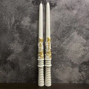 Вінчальні свічки білі з парафіну прямі