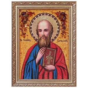 Ікона з бурштину Святий Іоанн Богослов 15x20 см