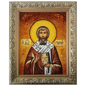 Янтарна ікона Святий апостол Стахий (Станіслав) 15x20 см в Києві от компании Иконная лавка