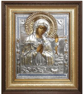 Ікона "Божа Матір Охтирська" зі срібла