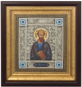 Ікона "Святий апостол Павло" зі срібла з емалями в Києві от компании Иконная лавка
