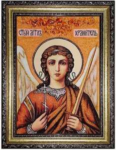 Ікона з бурштину Святий Ангел Хранитель 15x20 см в Києві от компании Иконная лавка