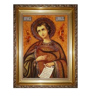 Икона из янтаря Святой Даниил 15x20 см