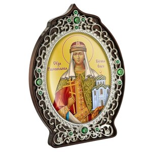 Ікона латунна на дереві "Велика княгиня Ольга"