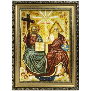 Ікона з бурштину "Новозавітна Трійця" 15x20 см