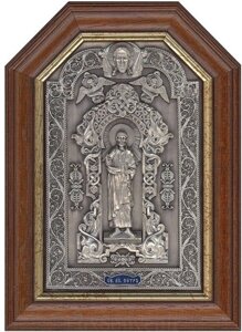 Ікона "Святий апостол Петро" зі срібла з емаллю в Києві от компании Иконная лавка
