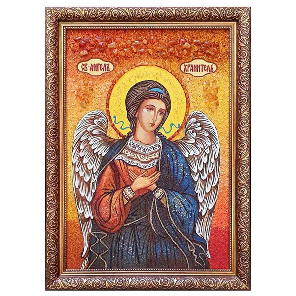 Ікона з бурштину Святий Ангел Хранитель 15x20 см - роздріб