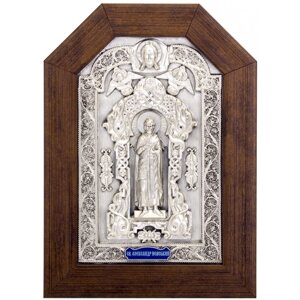 Ікона "Святий Олександр Невський" зі срібла