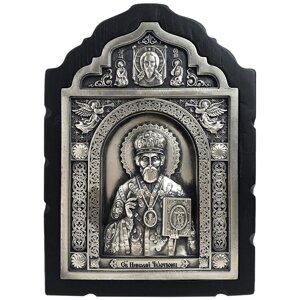 Ікона "Святитель Миколай Чудотворець" в сріблі