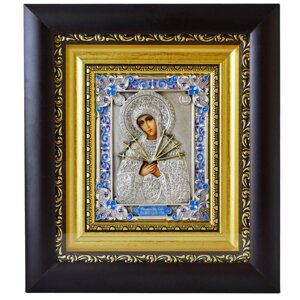 Ікона "Образ Пресвятої Богородиці Семистрільної" зі срібла з позолотою