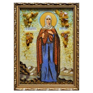 Ікона з бурштину Свята мучениця Вікторія Ефеський 15x20 см