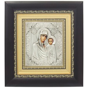 Ікона "Богородиця Казанська" зі срібла італійський багет