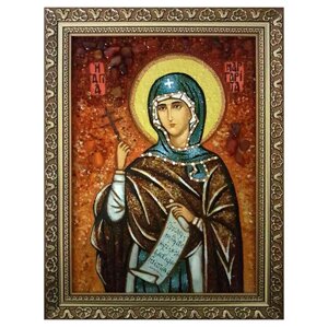Ікона з бурштину Свята Маргарита (Марина) 15x20 см