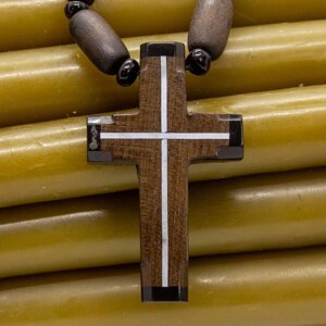 Підвіска з хрестом і ланцюгом з дерева Самшит в Києві от компании Иконная лавка