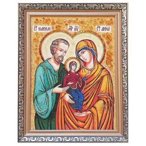Ікона з бурштину "Святі Йоаким і Анна" 15x20 см