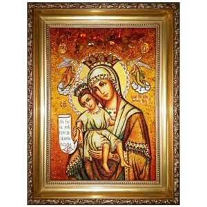 Ікона з бурштину Образ Пресвятої Богородиці Гідно є 15x20 см в Києві от компании Иконная лавка