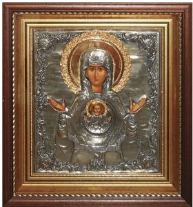 Ікона "Пресвята Богородиця Знамення" зі срібла