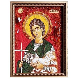 Янтарна ікона Святої Святий Мамант 15x20 см в Києві от компании Иконная лавка