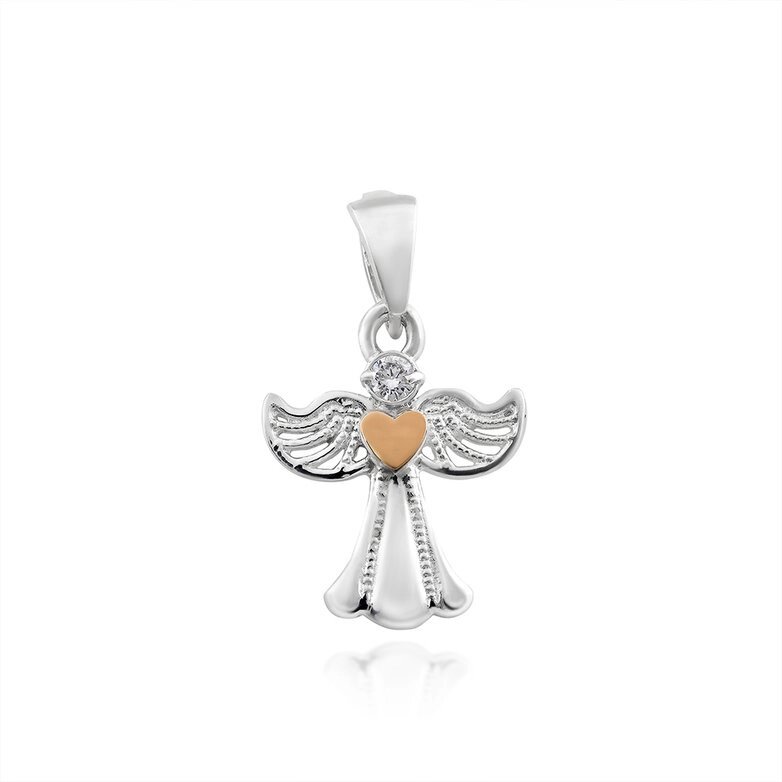 Підвіска срібна "Ангел з серцем" без родію від компанії Іконна лавка - фото 1
