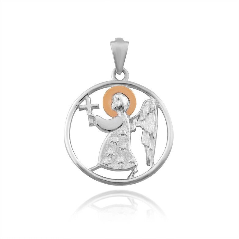 Підвіска срібна "Ангел" без родію від компанії Іконна лавка - фото 1