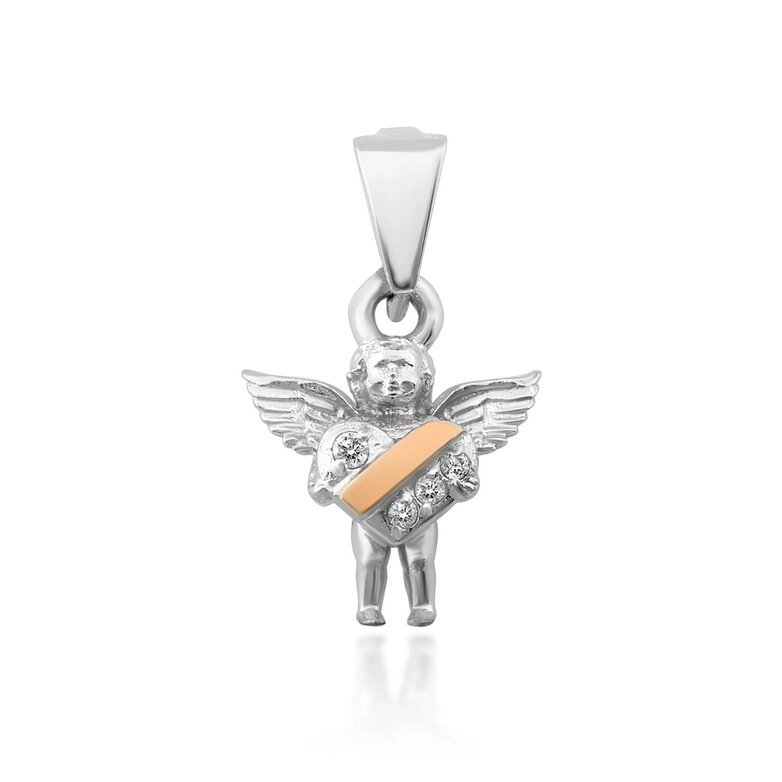 Підвіска срібна "Ангелятко" без родію від компанії Іконна лавка - фото 1