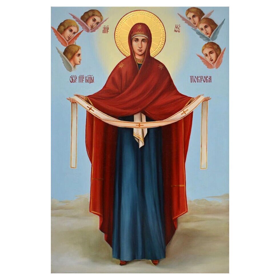 Писана ікона "Образ Пресвятої Богородиці Покрова" від компанії Іконна лавка - фото 1