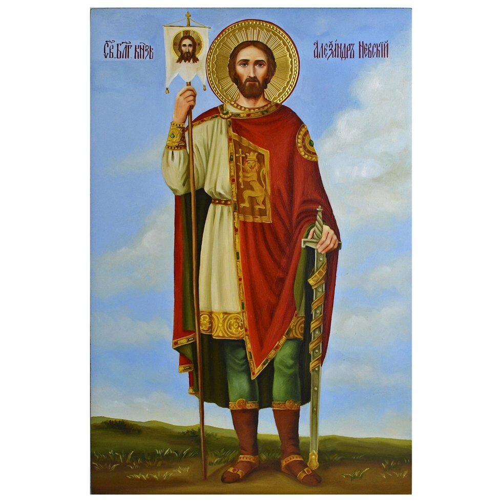 Писана ікона "Святий благовірний князь Олександр Невський" від компанії Іконна лавка - фото 1