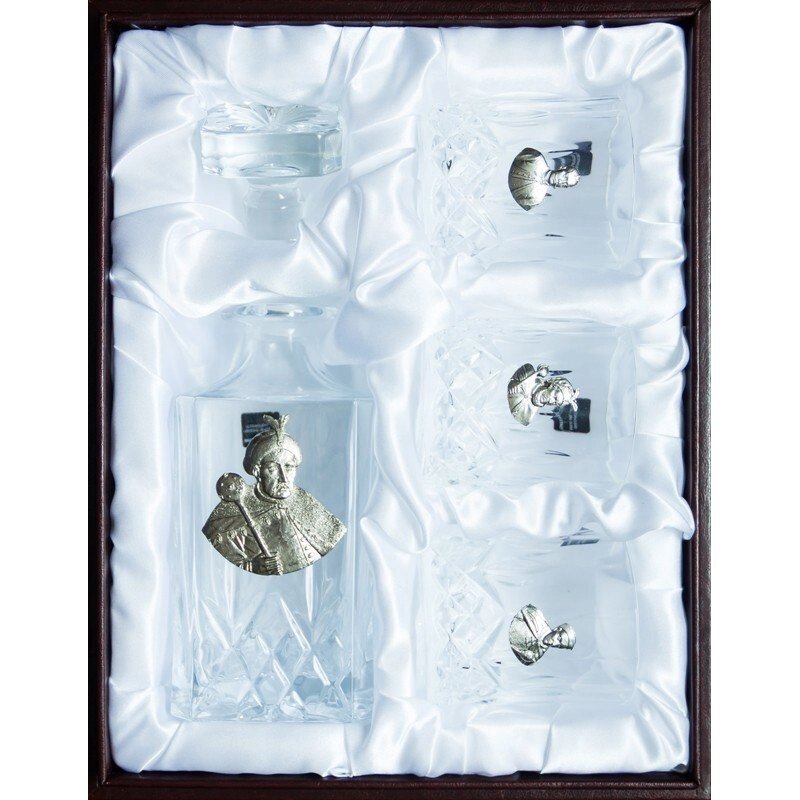 Подарочный набор "Тризуб" в кожаной коробке від компанії Іконна лавка - фото 1