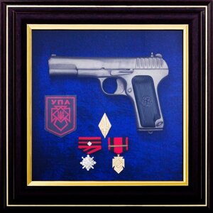 Подарунок "Пістолет ТТ та емблема УПА з нагородами"