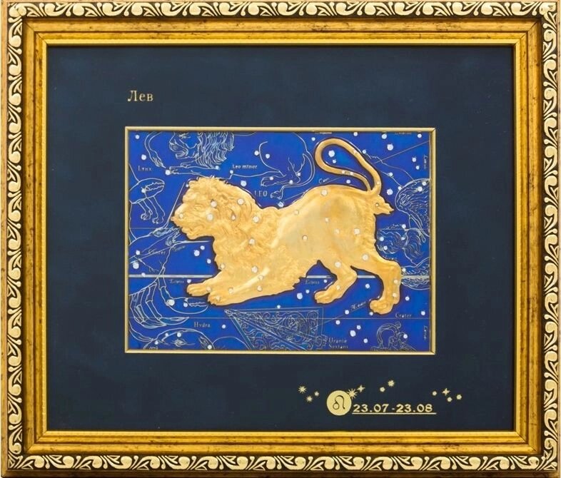Подарункова картина "Знак зодіаку Лев" від компанії Іконна лавка - фото 1