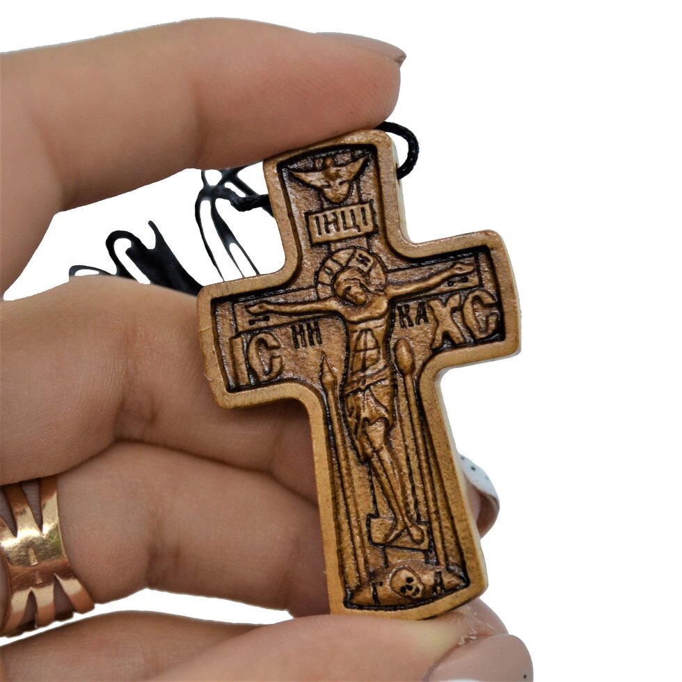 Резной крестик "Спиридон Тримифунтский" від компанії Іконна лавка - фото 1